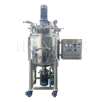300L উচ্চ কাটিয়া ভ্যাকুয়াম এমুলেসিফাইং মিশ্রণকারী কেটল ময়দা জন্য চলনযোগ্য