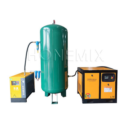 শক্তিশালী সহায়ক সরঞ্জাম 7.5KW / 10HP স্ক্রু এয়ার কম্প্রেসার সেট